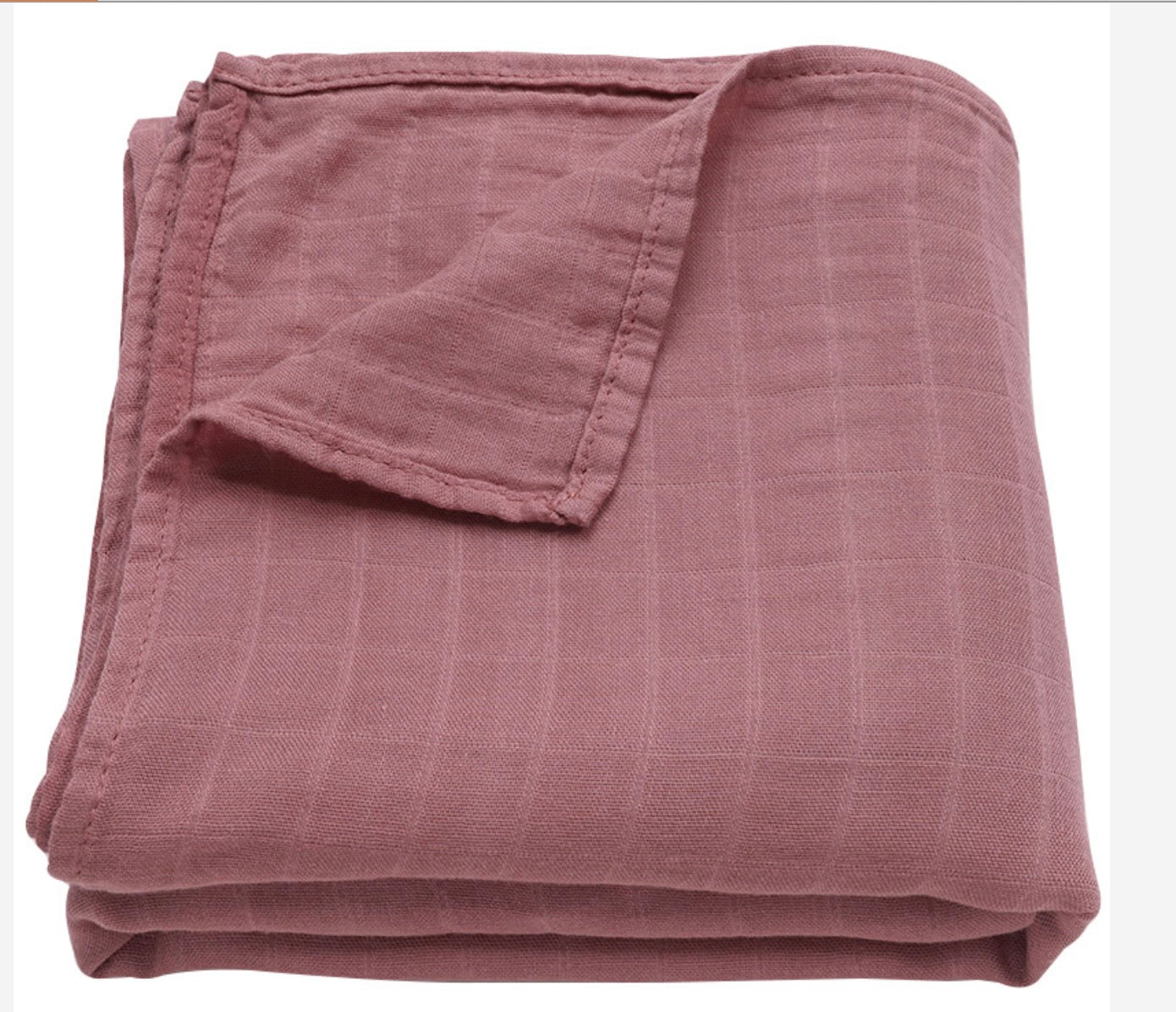 Cotton Muslin Swaddle Blanket Rosewood Pink