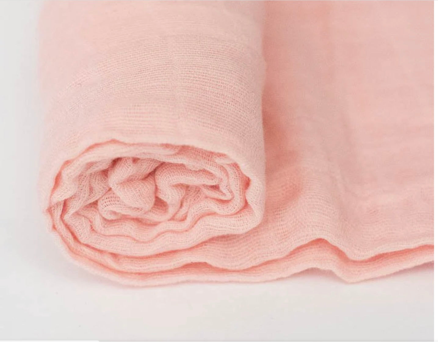 Cotton Muslin Swaddle Blanket - Soft Pink