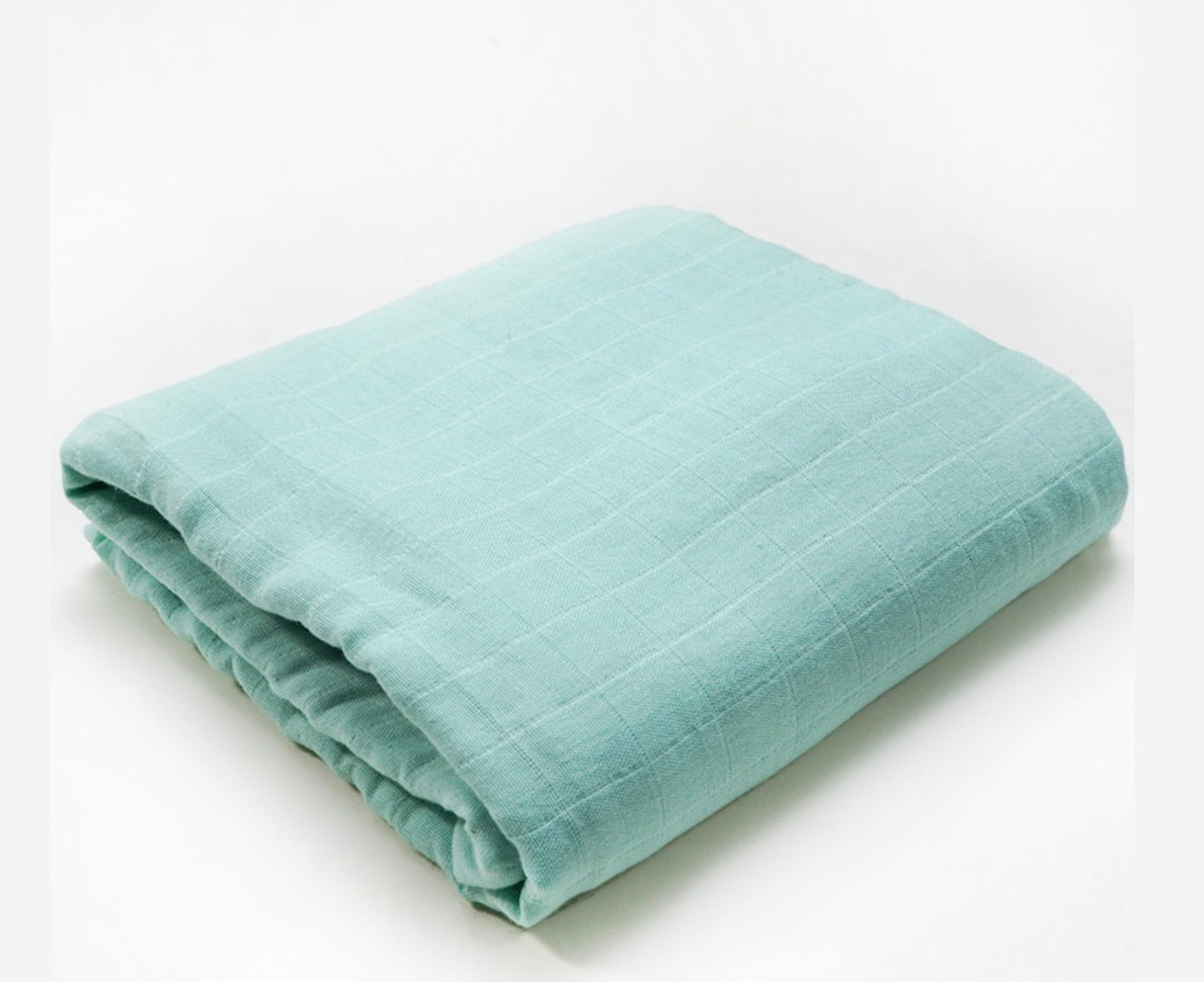 Pebble Grey & Sea Green Striped Bamboo Cotton Muslin Baby Swaddle Blanket