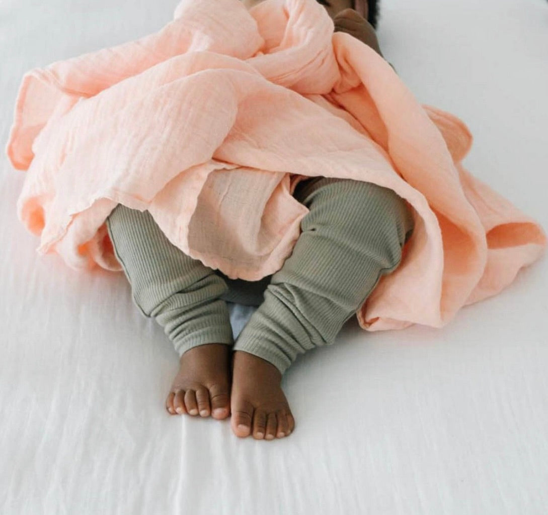 Cotton Muslin Swaddle Blanket 3 Pack - Rose Petal