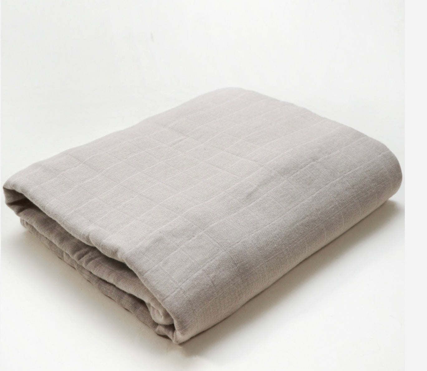 Pebble Grey & Sea Green Striped Bamboo Cotton Muslin Baby Swaddle Blanket