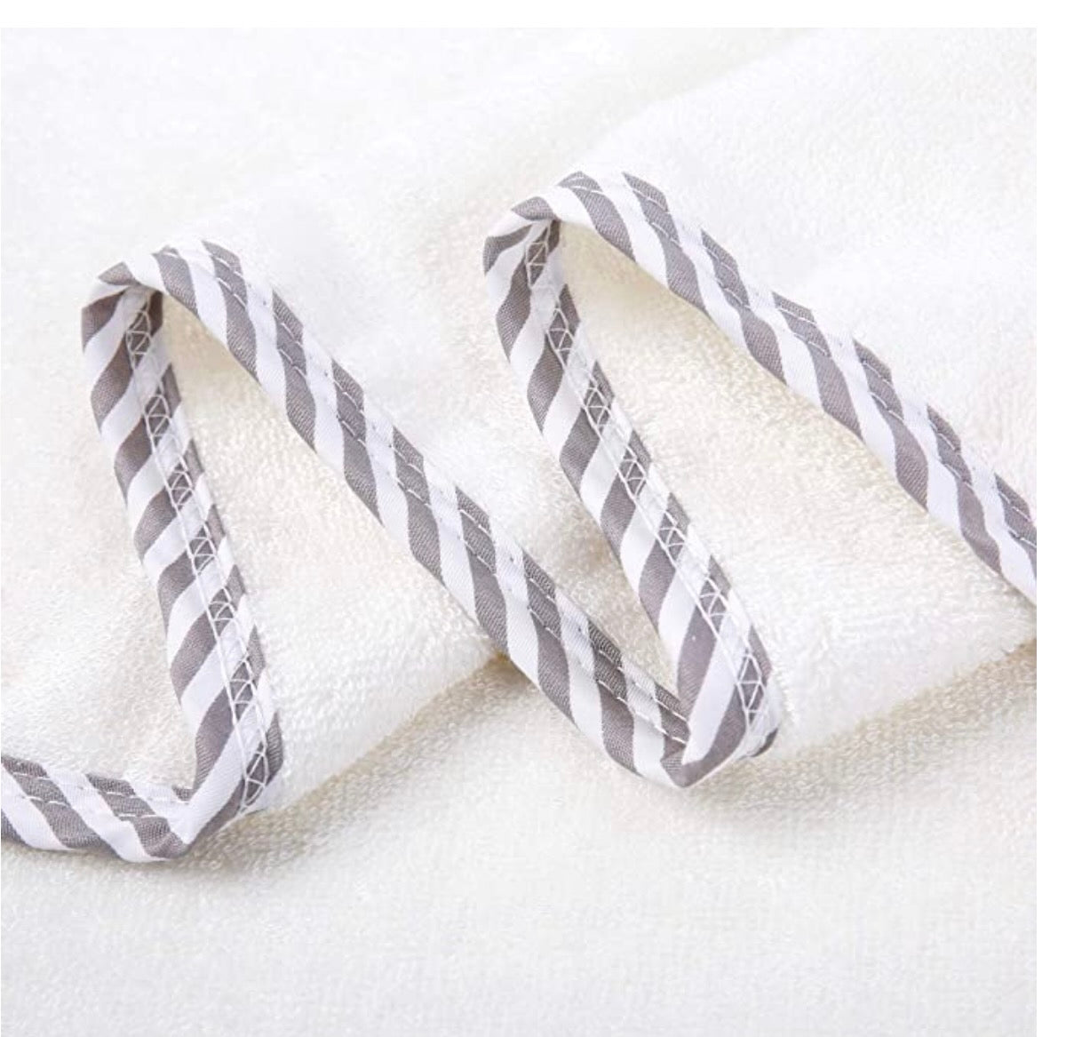 Organic Cotton Hooded Bath Towel & Washcloth, White
