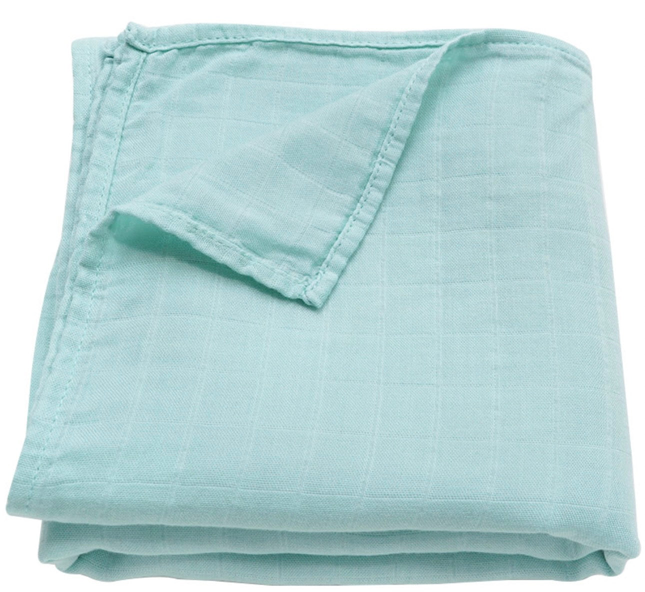 Sea Green Bamboo Cotton Muslin Baby Swaddle Blanket