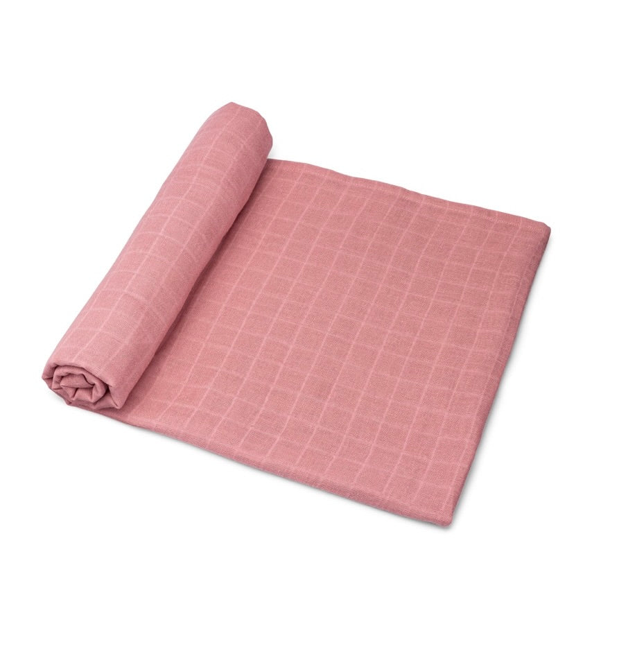 Dusty Rose Cotton Muslin Swaddle Blanket