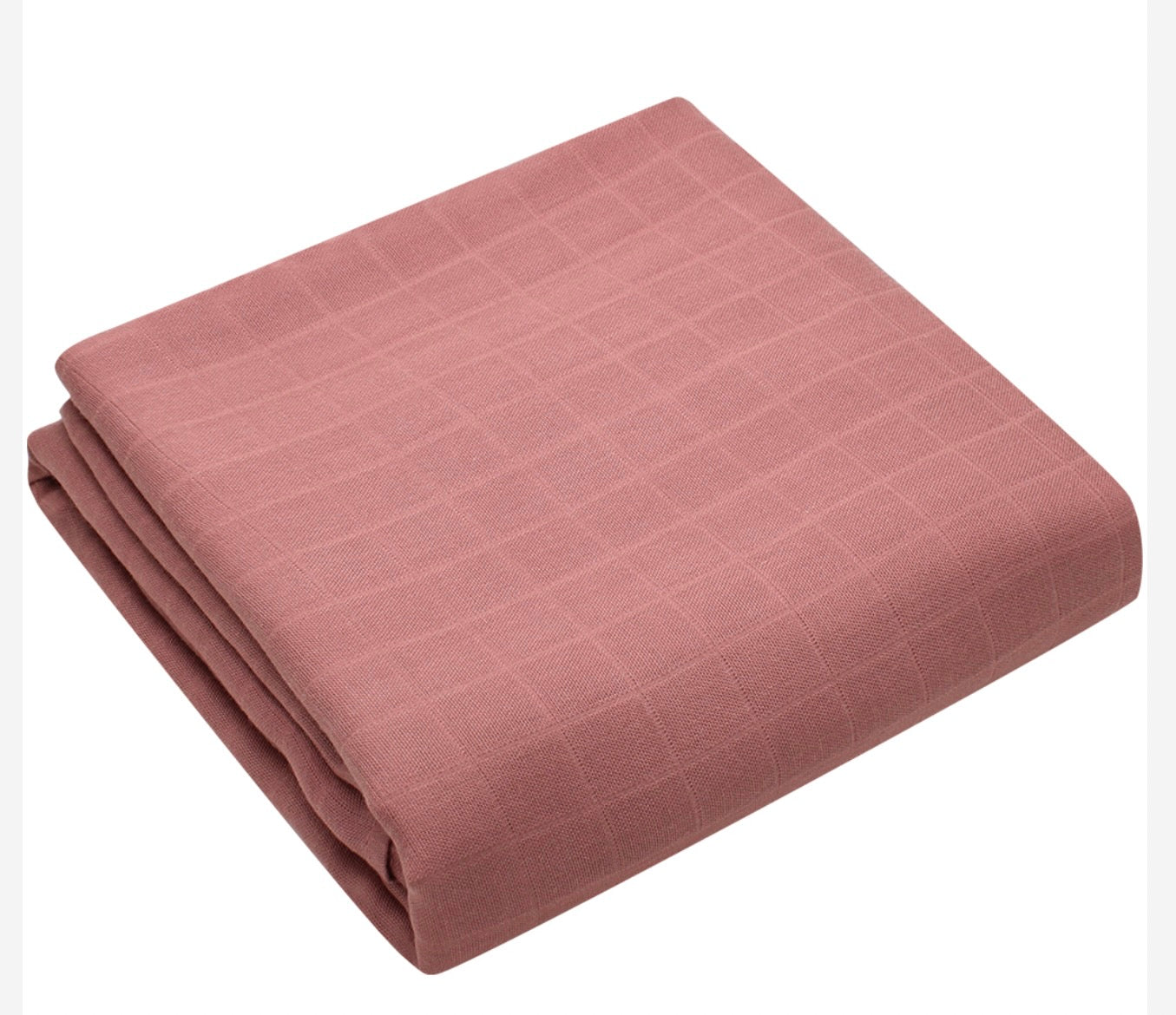 Dusty Rose Cotton Muslin Swaddle Blanket