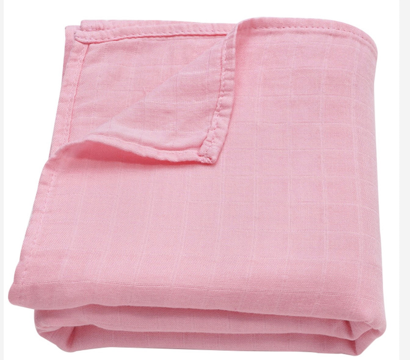 Pink Cotton Muslin Swaddle Blanket